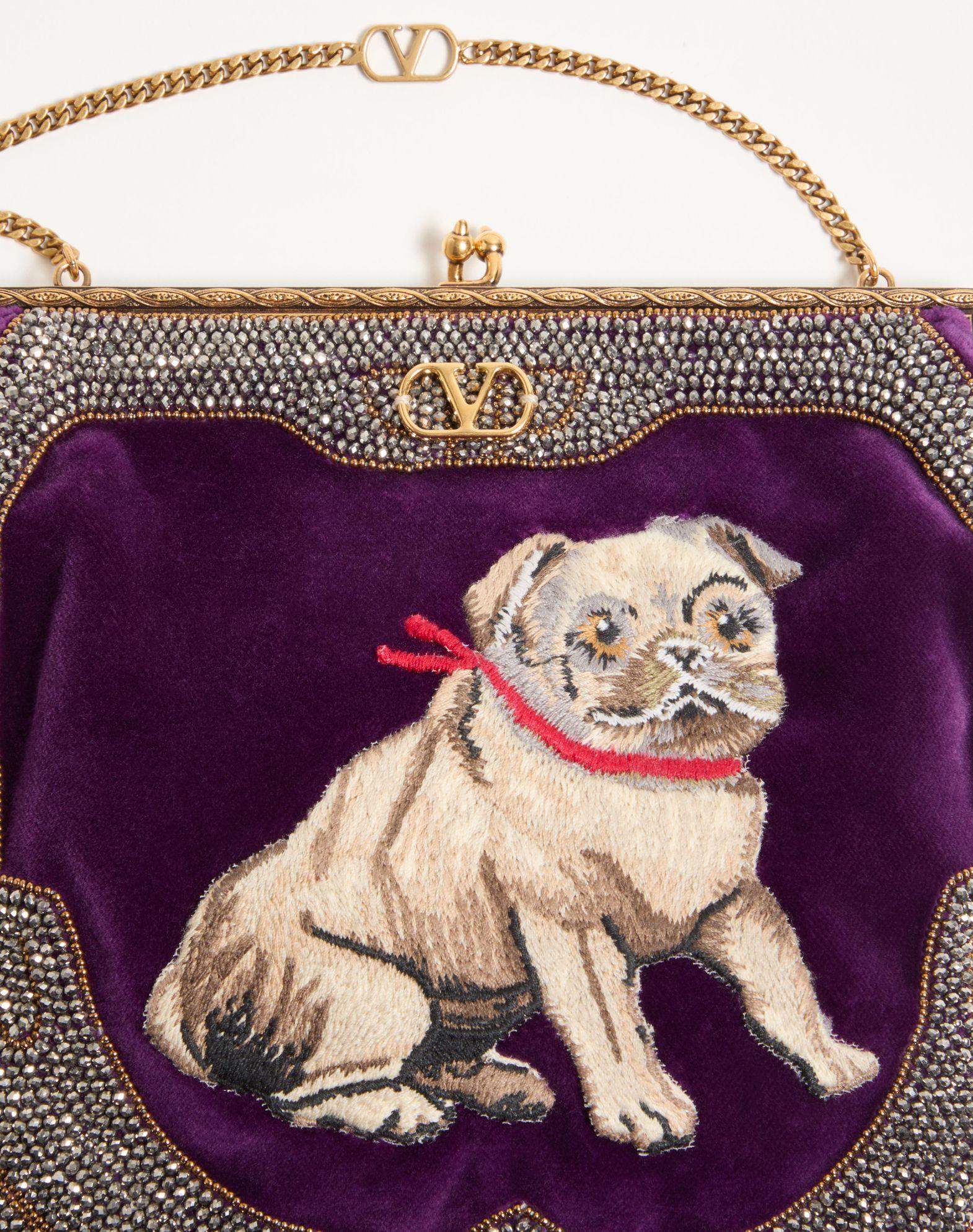 Valentino Garavani Nellcote Fairytales Velvet Clutch With Le Chien De La Maison Embroidery Product Image