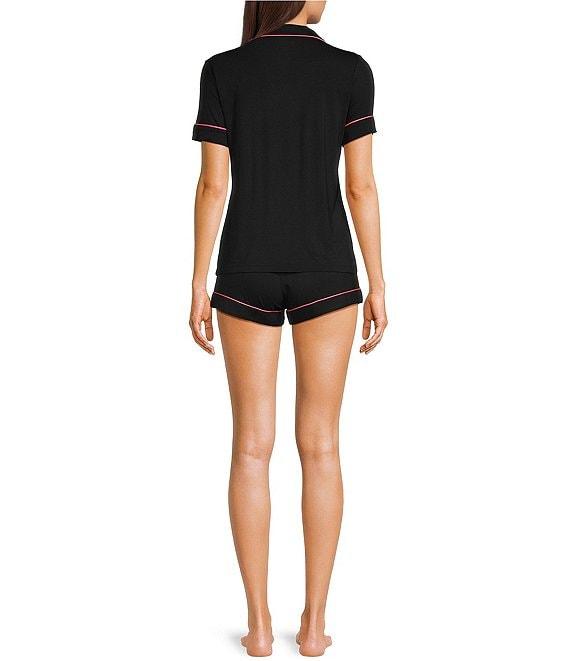 KatieJNYC Short Sleeve Button Front Lynn Coordinating Lounge Short Set Product Image