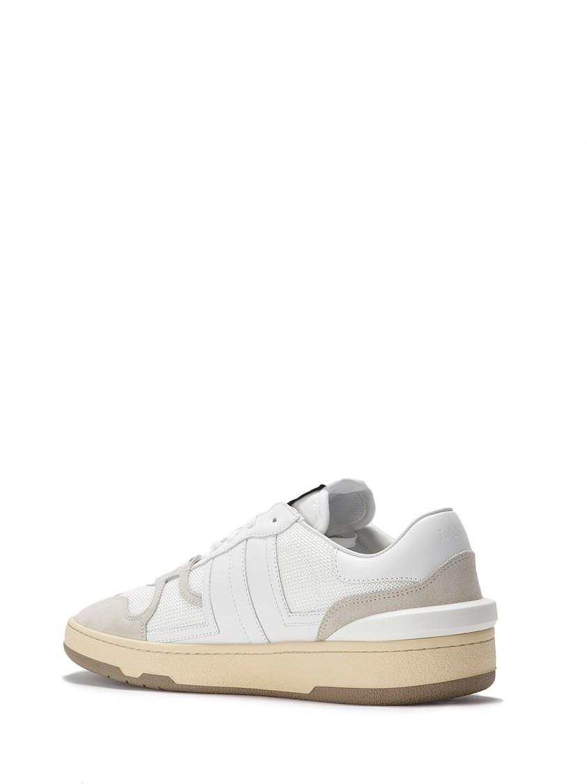 LANVIN Mesh And Leather Clay Sneakers With In White Product Image