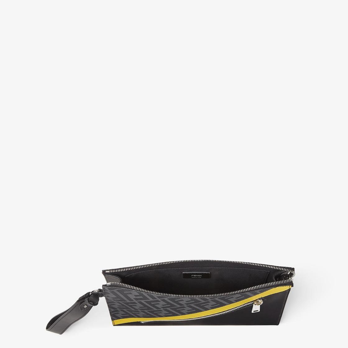 Fendi Diagonal ClutchGray fabric pouch Product Image