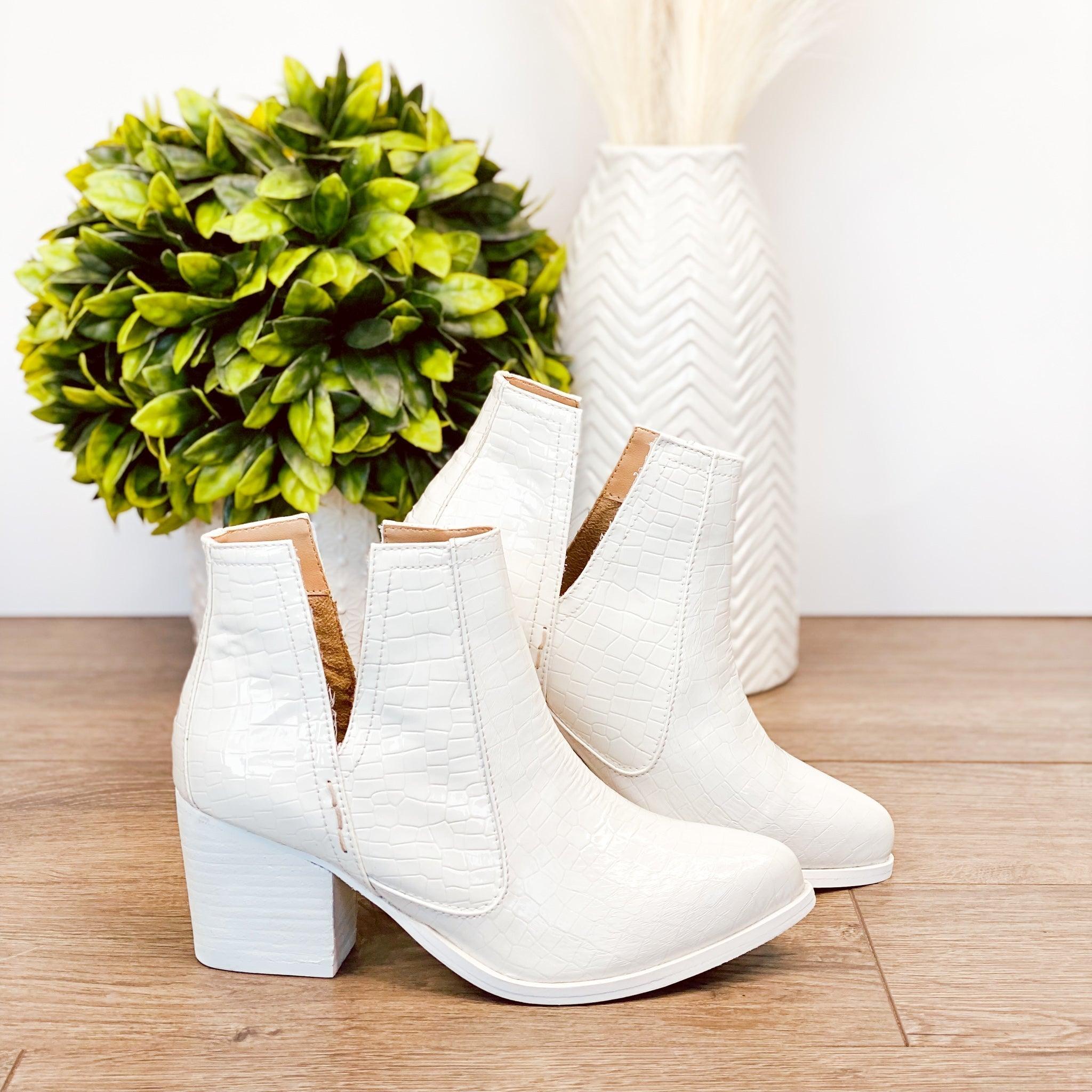 Tarim Bootie in White Croc (Online Exclusive) Product Image