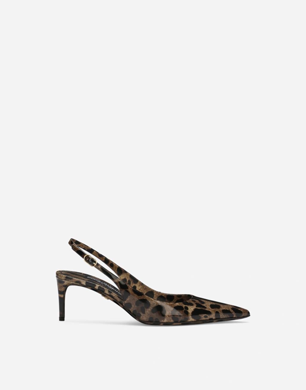 DOLCE & GABBANA Luxurious Leopard Printed Slingback Pumps For Women In Lavender Product Image