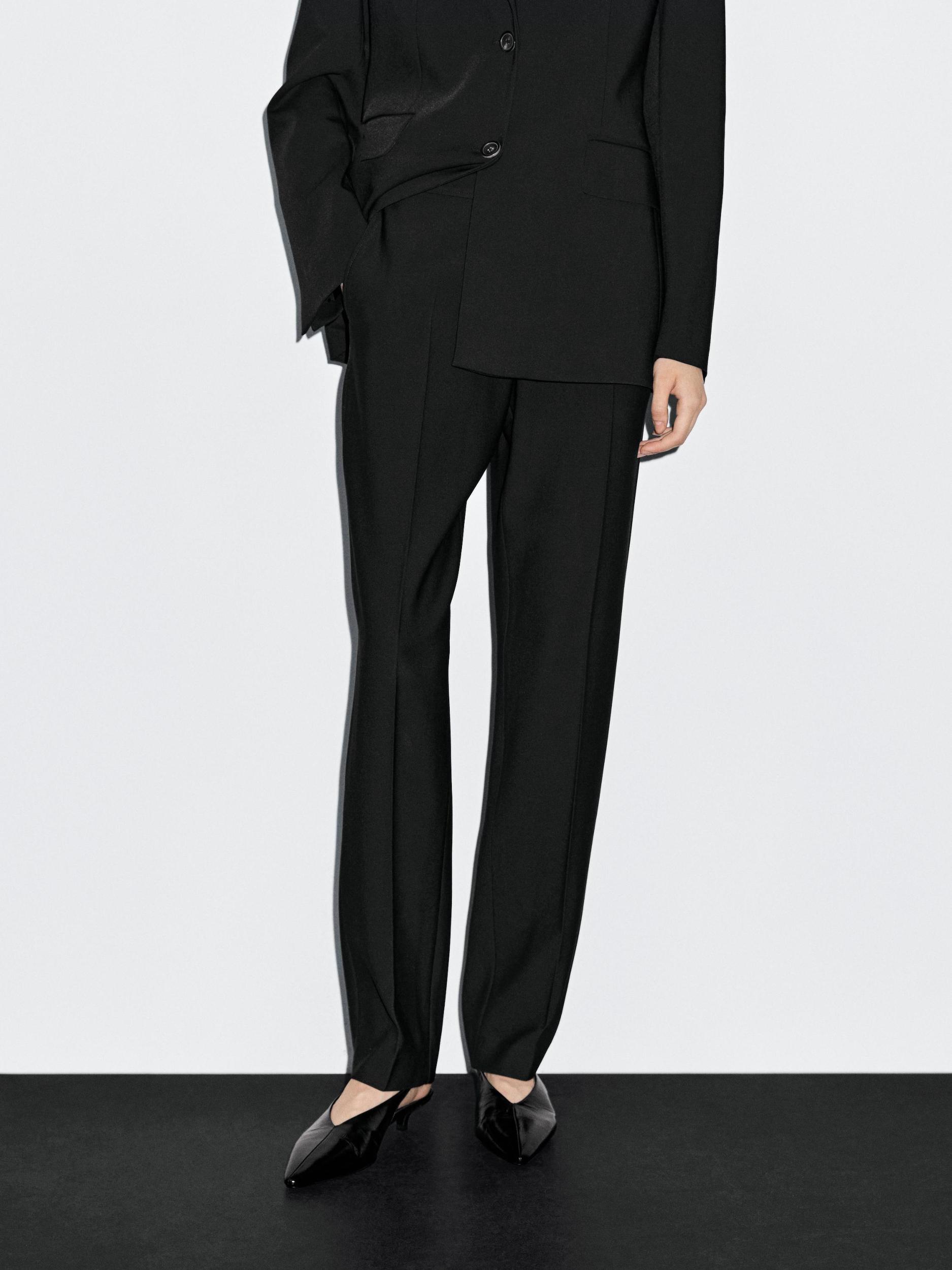 Crepe cigarette fit trousers Product Image