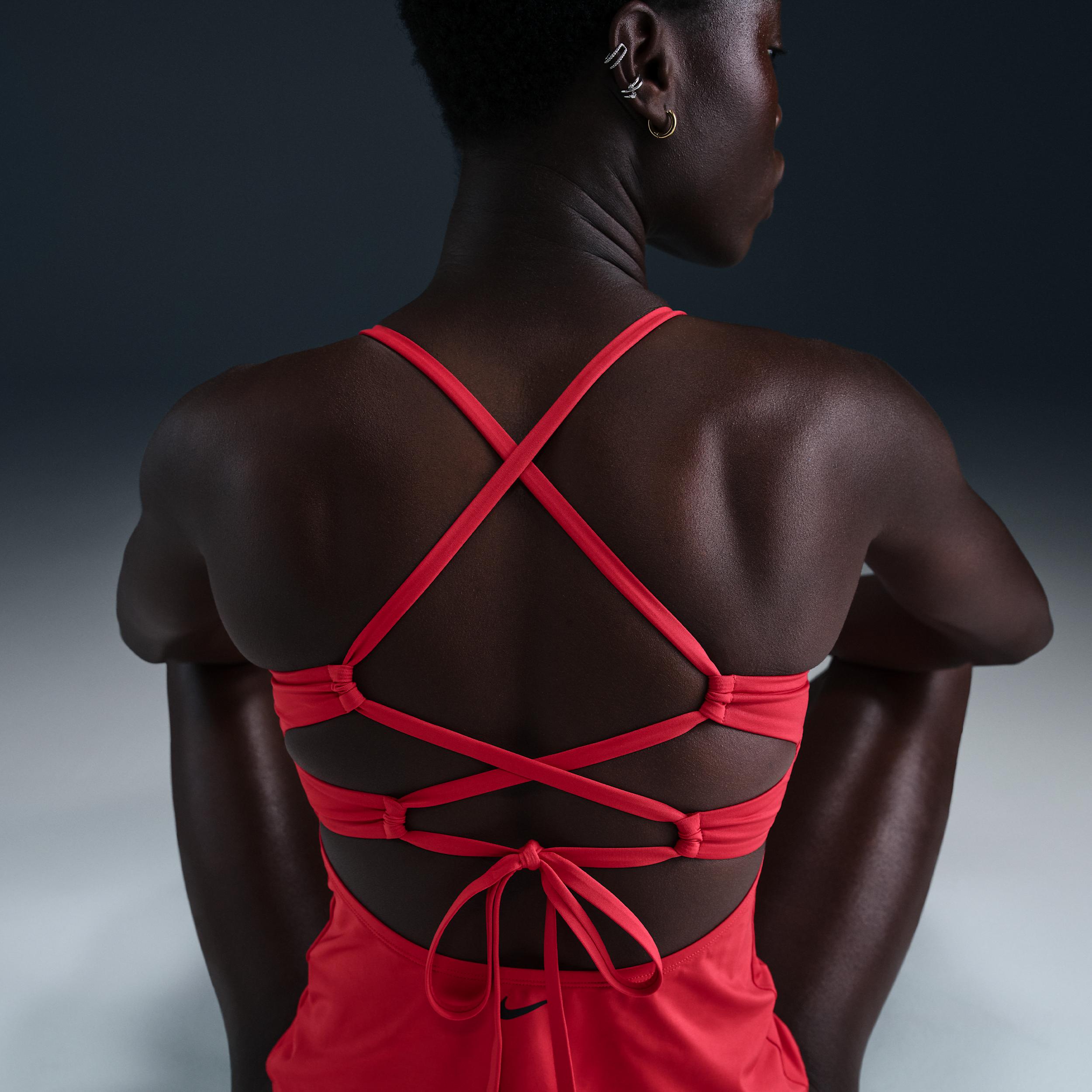 Nike Womens Swim Essential Lace-Up High-Neck Tank Topini | NESSE281-001 Product Image