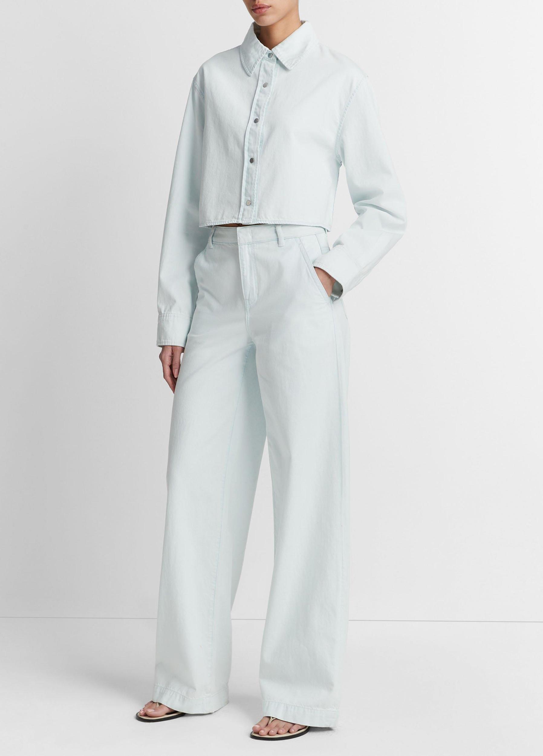 Washed Cotton Wide-Leg Trouser Product Image