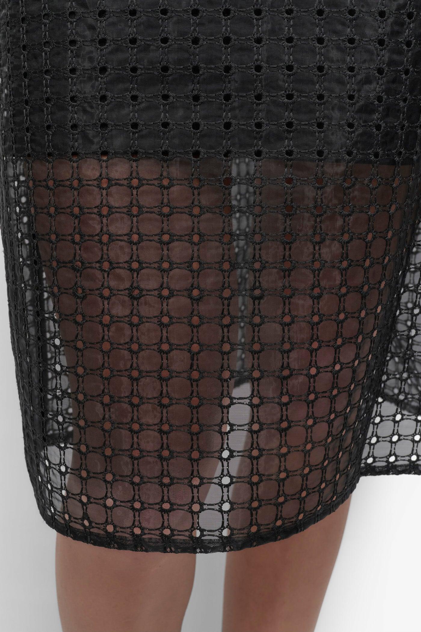 MIXED MEDIA ORGANZA EYELET DRESS Product Image