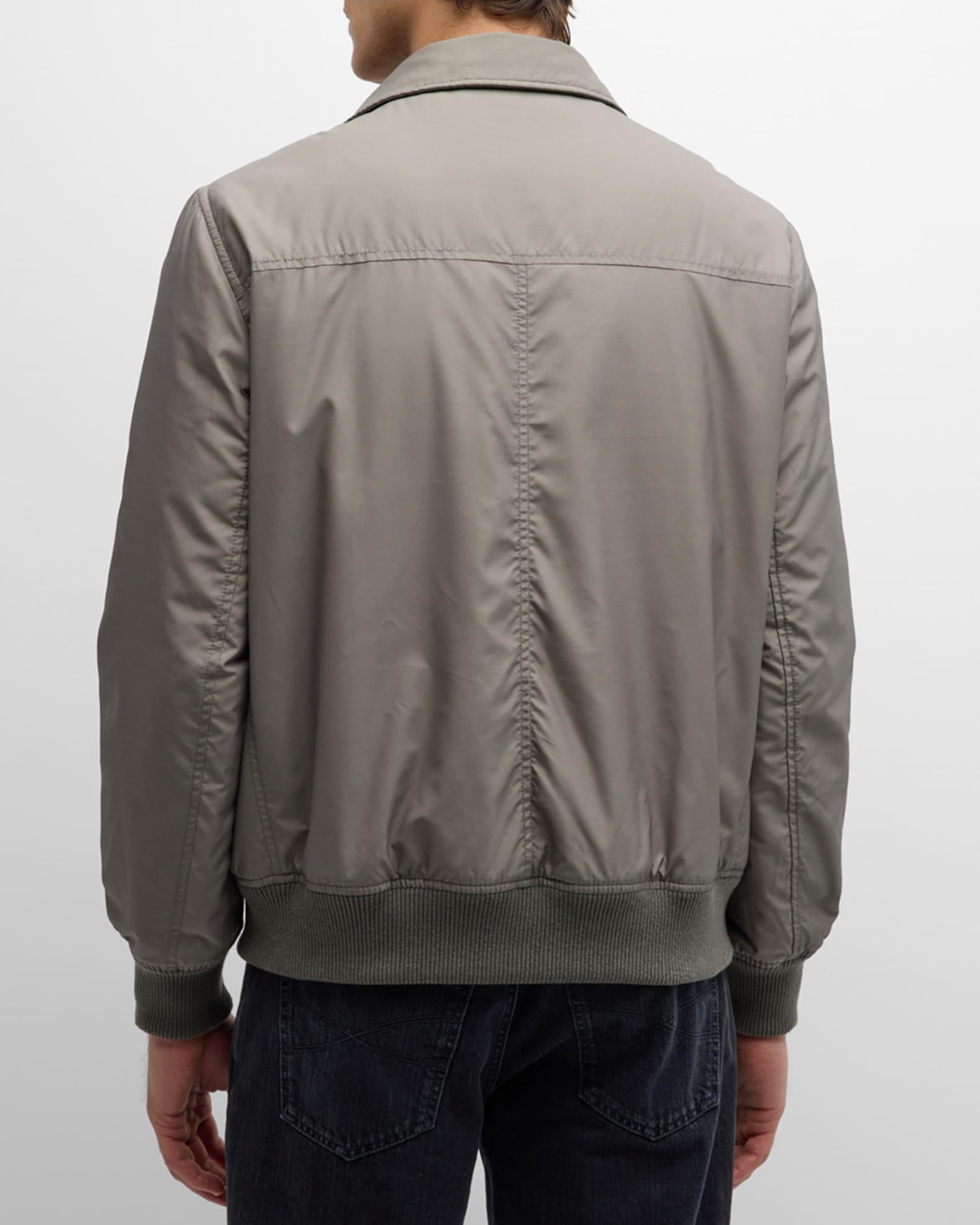 Men's Nylon-Silk Full-Zip Bomber Jacket Product Image