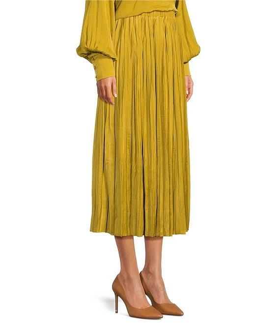 Gibson & Latimer Moonshadow Belted Pleated Midi Skirt Product Image