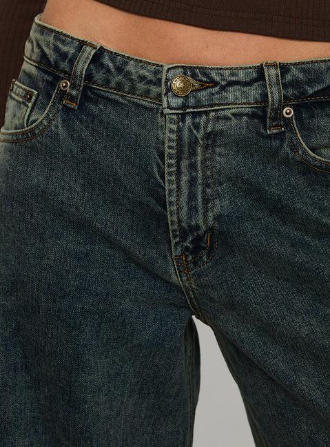 Ziggie Low Rise Ultra Baggy Jeans Antique Wash Product Image