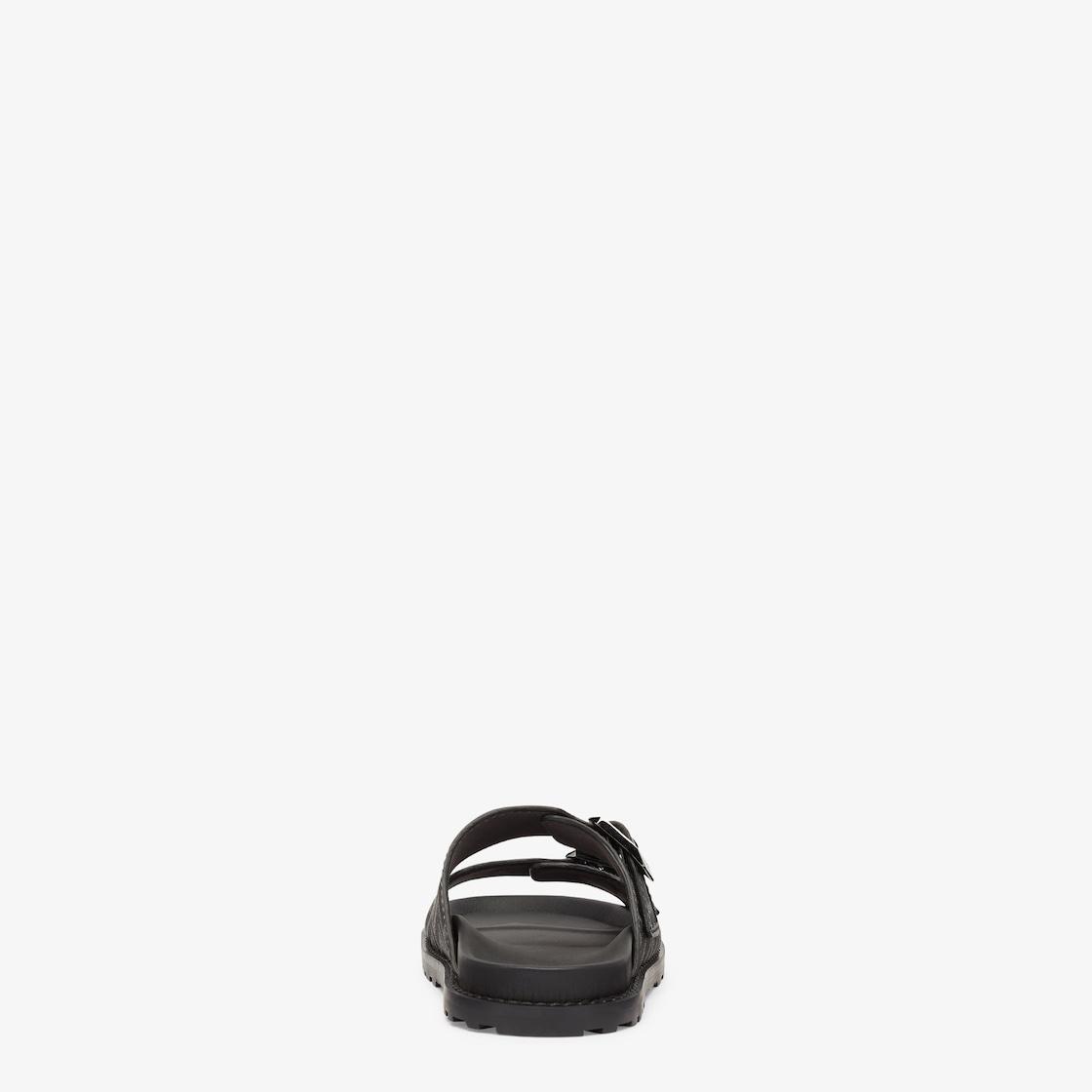 Fendi FFoldBrown eel leather medium-heeled sandals Product Image