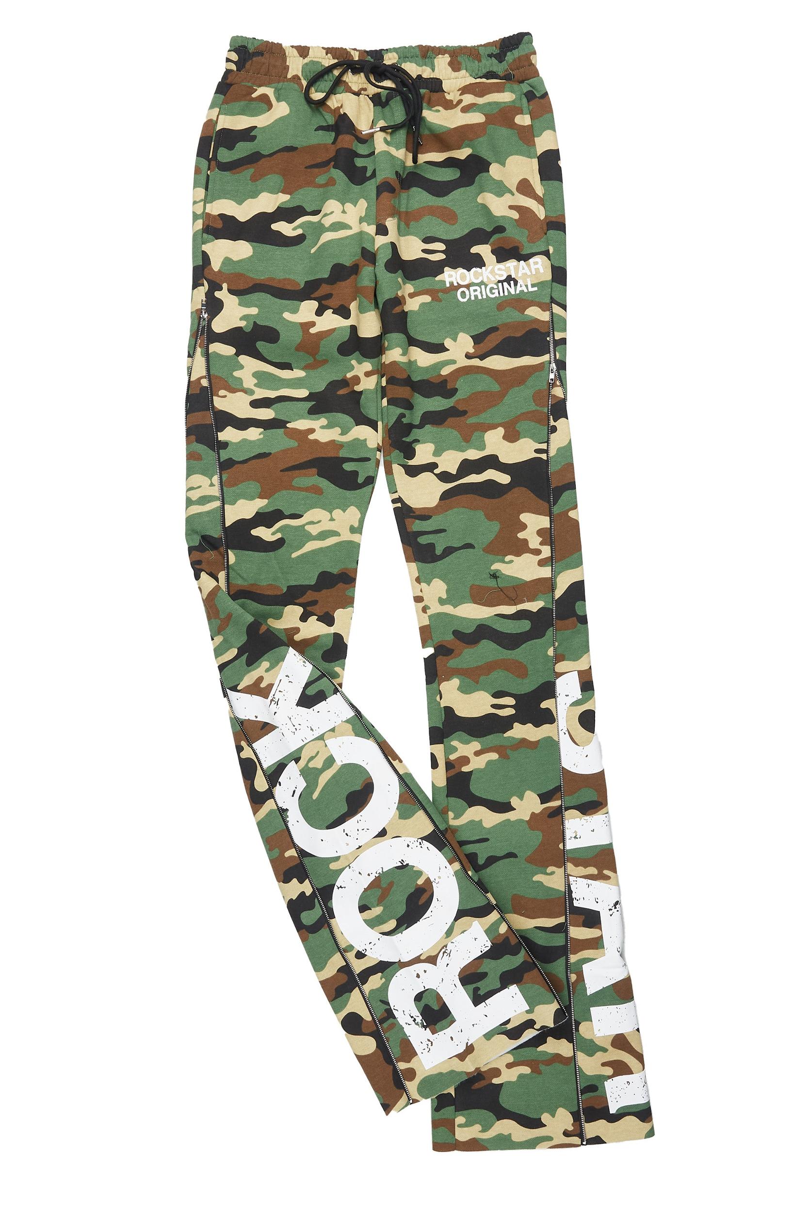 Deniska Camo T-Shirt/Baggy Stacked Flare Track Set Male Product Image