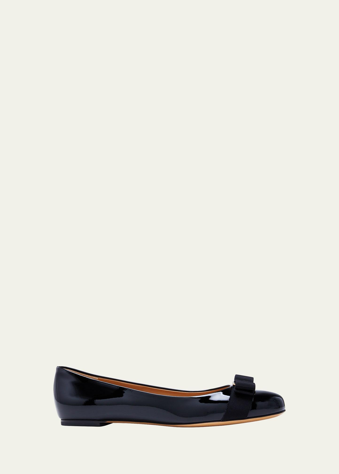 Varina Patent Leather Bow Ballerina Flats Product Image