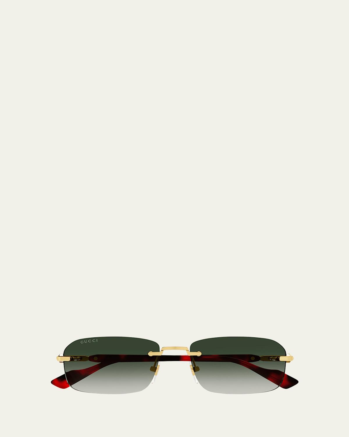 Mens GG1221SM Rimless Metal Rectangle Sunglasses Product Image