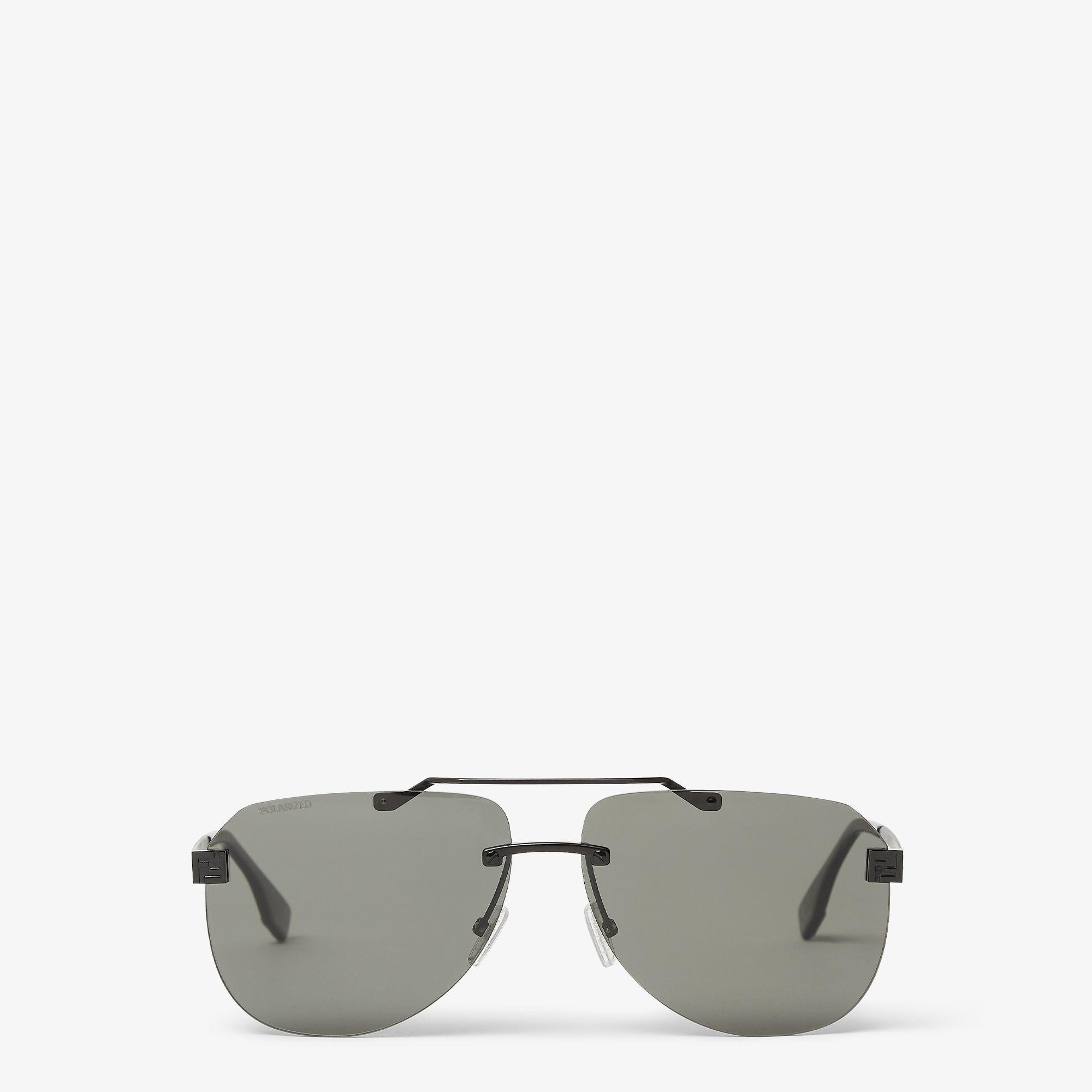 Fendi SkyMatte black metal sunglasses with polarized lenses Product Image