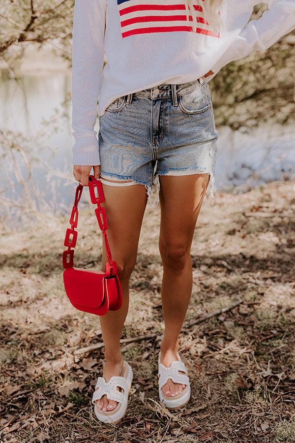 JUDY BLUE Maeve High Waist Distressed Shorts Product Image