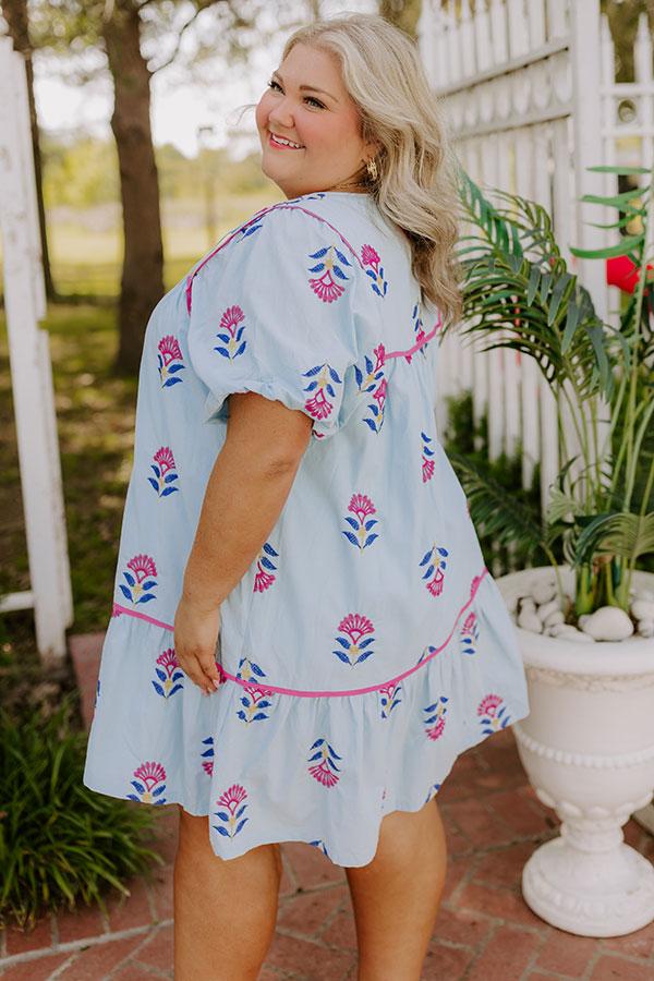 Joyful Bloom Floral Embroidered Mini Dress Curves Product Image