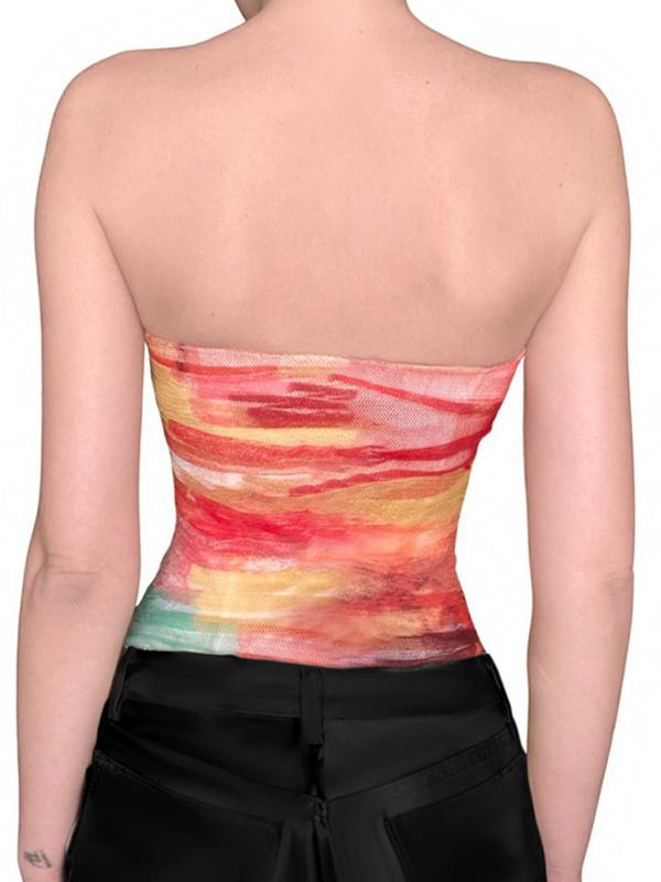 False Wind Rainbow Gradient Bandeau Top Product Image