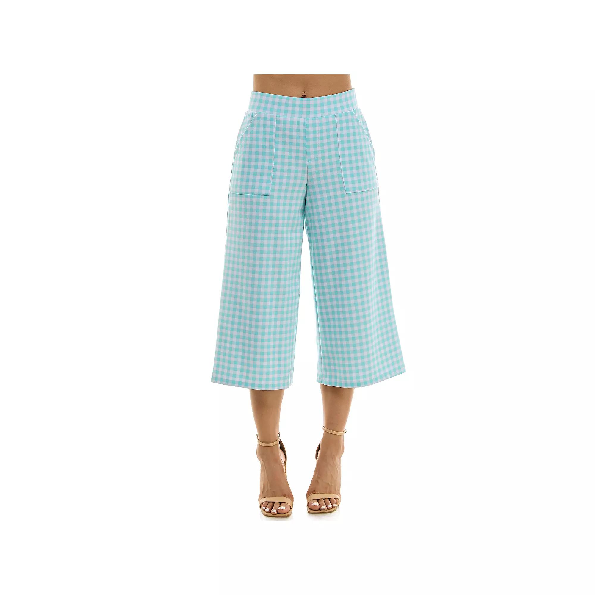 Women's Nina Leonard Gingham Coulotte Pants,  Product Image