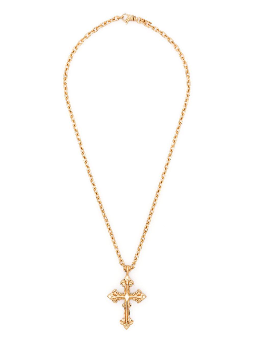 cross-pendant polished-finish necklace Product Image