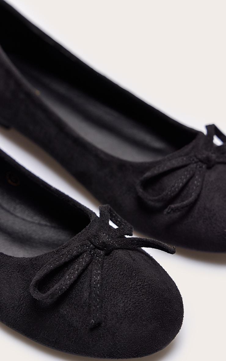 Black Wide Fit Round Toe Ballet Shoes Product Image