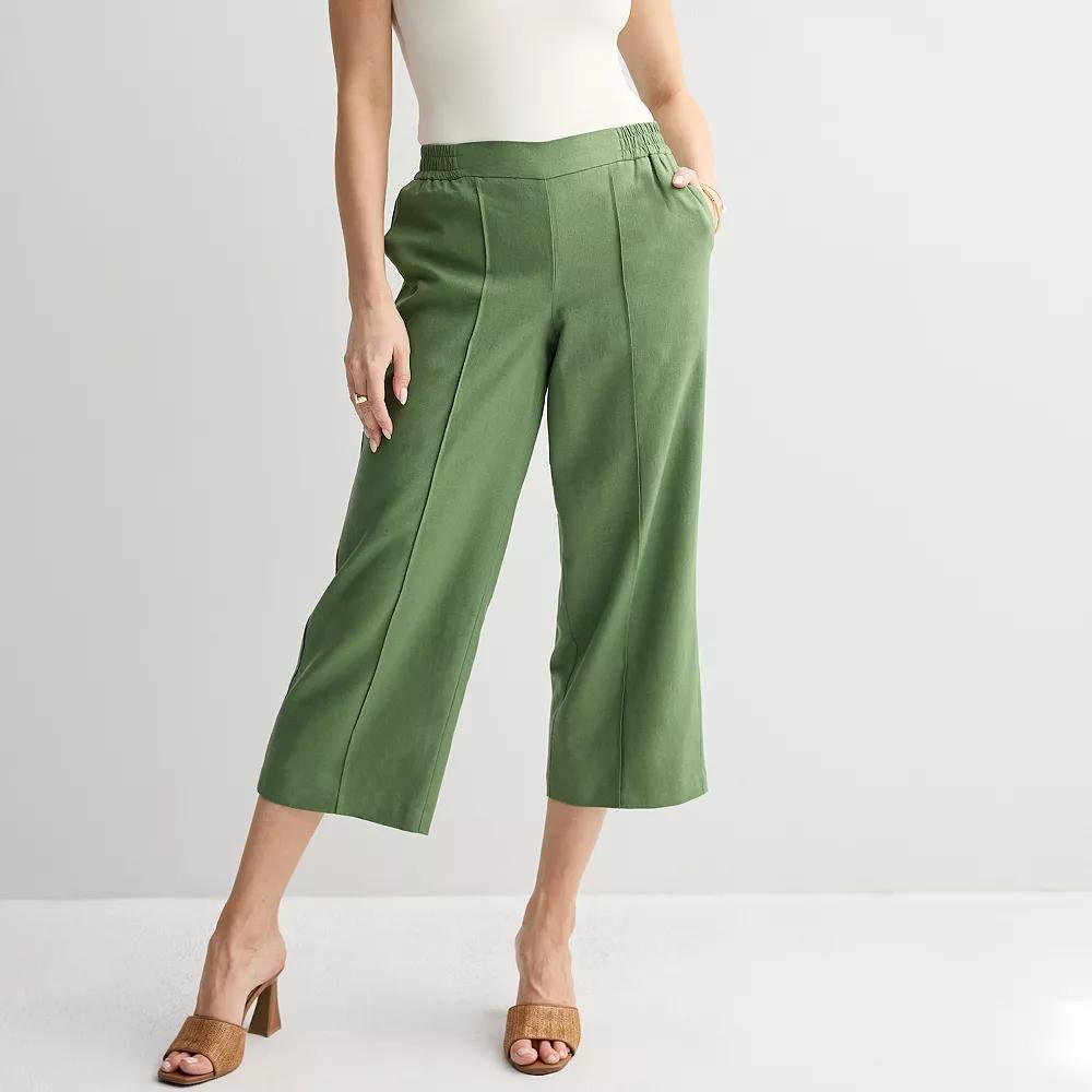 Petite Nine West Cropped Pintuck Pants, Women's, Size: Large Petite, Camden Green Product Image