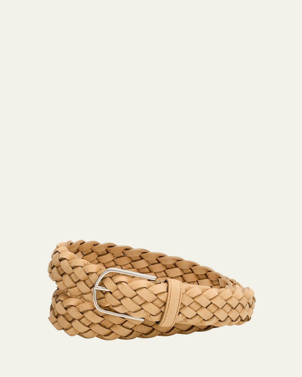Mens Bicolor Braided Leather Belt, 35mm Product Image