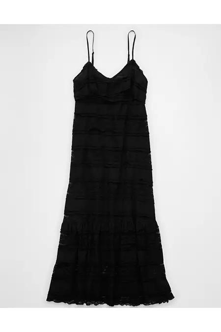 AE Lace V-Neck Tiered Midi Dress Product Image