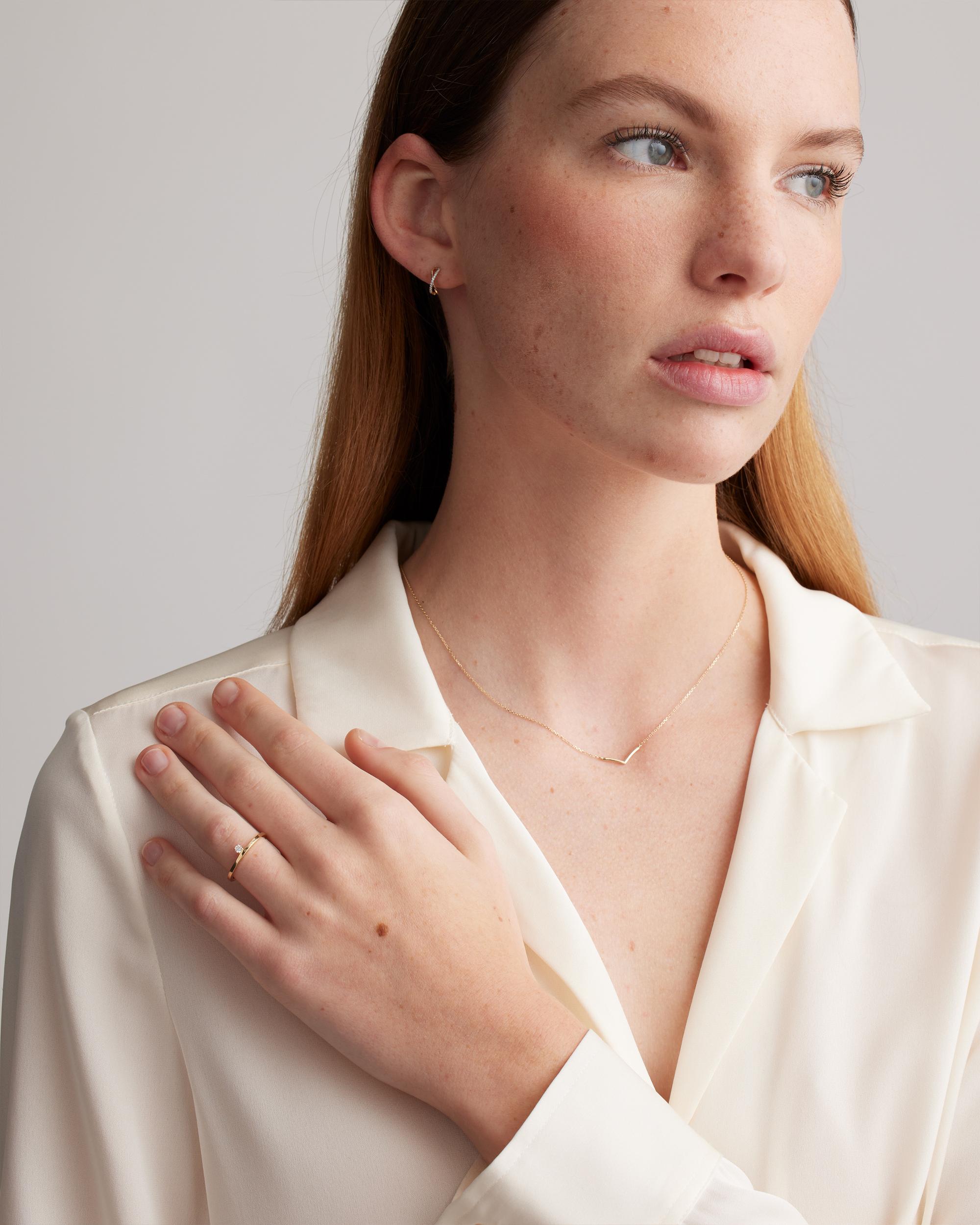 Quince | Women's 14K Gold Solo Floating Diamond Ring Product Image