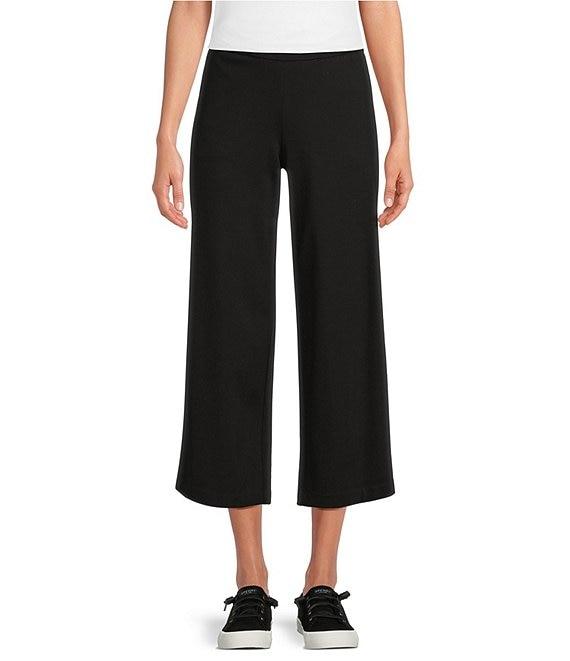 Allison Daley Light Weight Ponte Wide Leg Pull-On Crop Pants Product Image