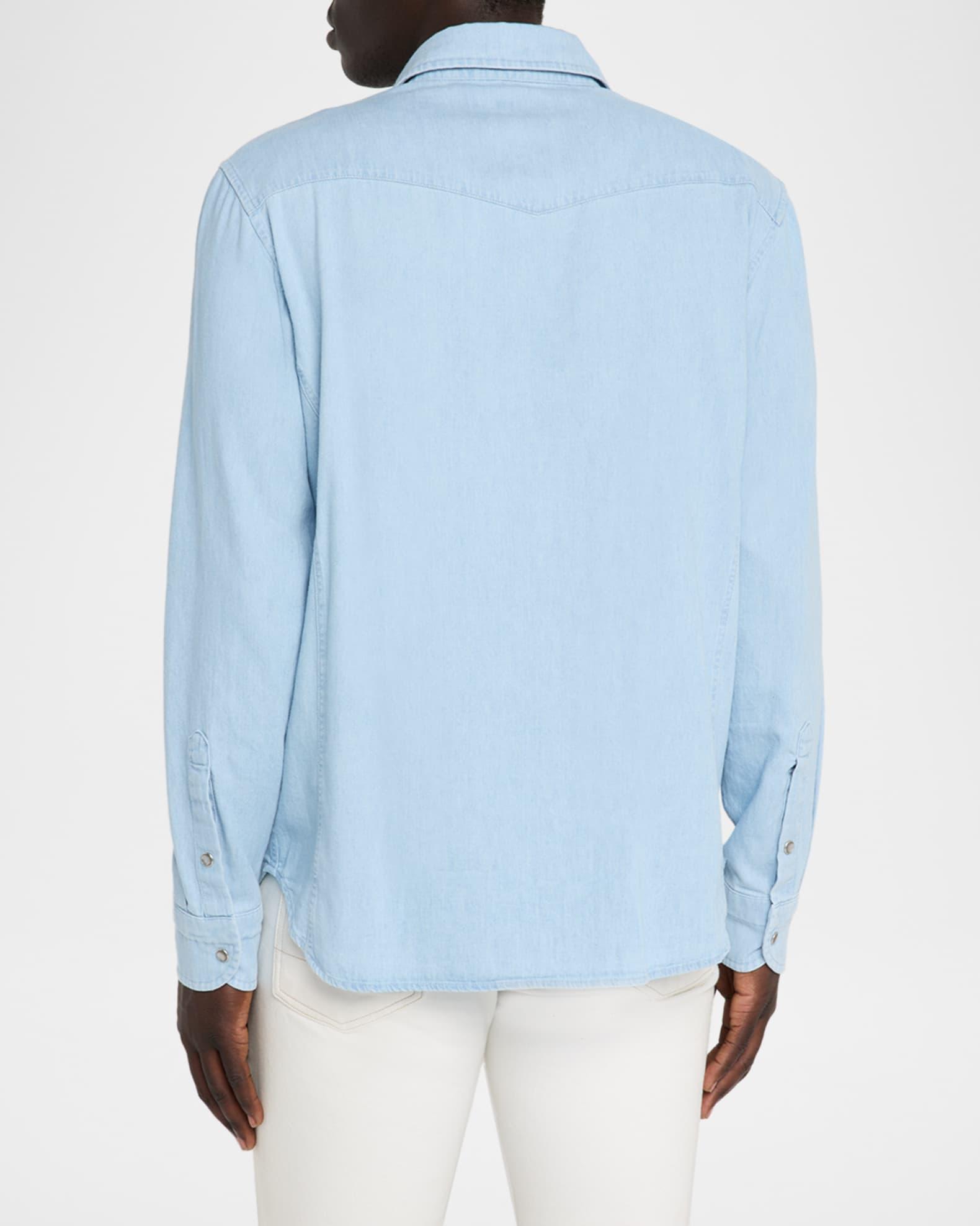 Men's Chambray Slim Fit Snap-Front Western Shirt Product Image