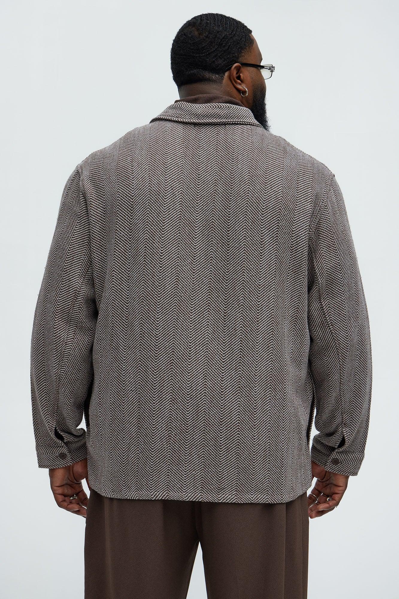 Keystone Herringbone Button Up Shirt - Brown Combo Product Image