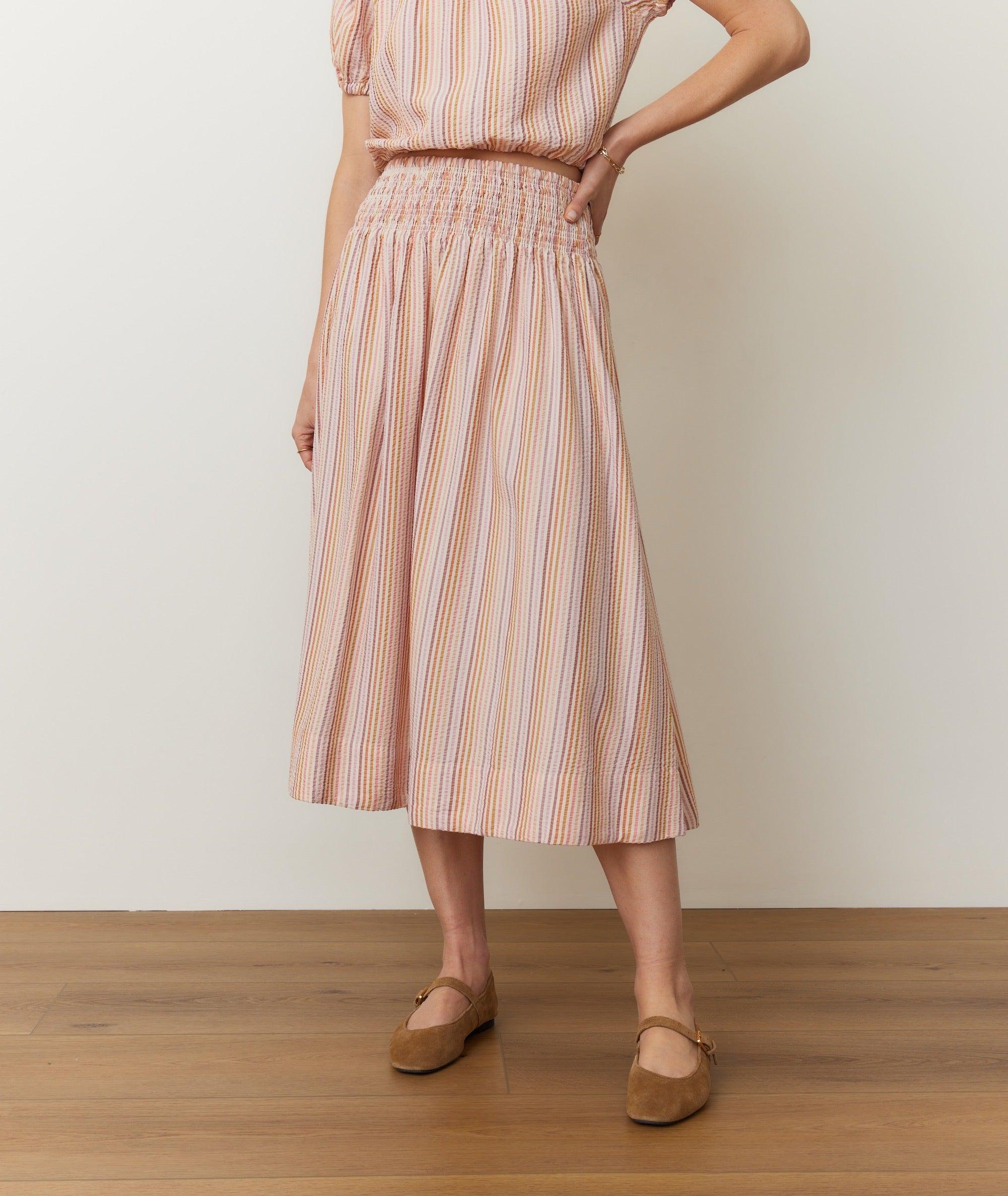 Bea Seersucker Midi Skirt Product Image