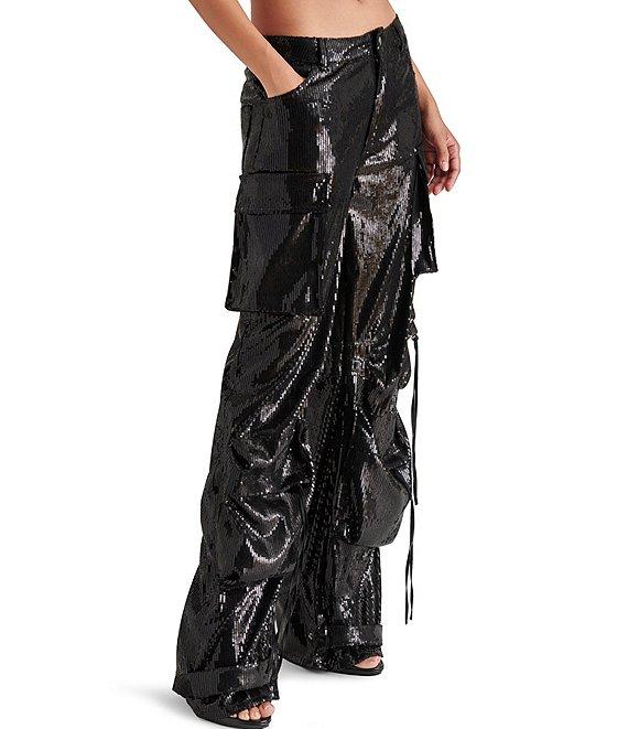 Steve Madden Duo Sequin Mid Rise Cargo Pants Product Image