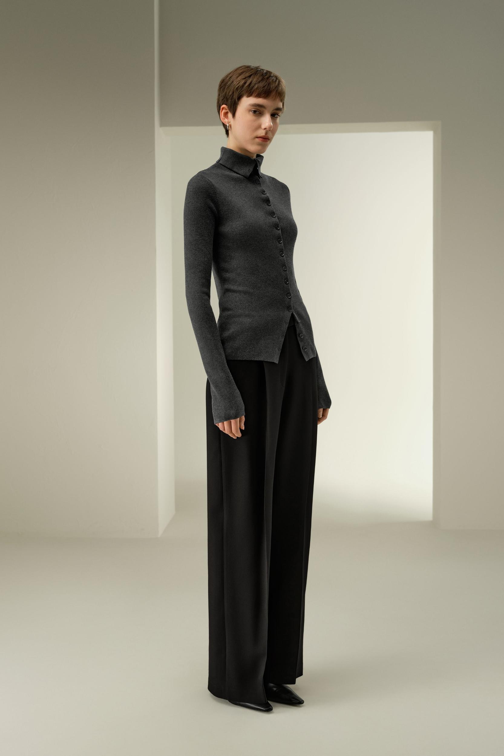 Slim Fit Silk Cashmere Sweater Product Image