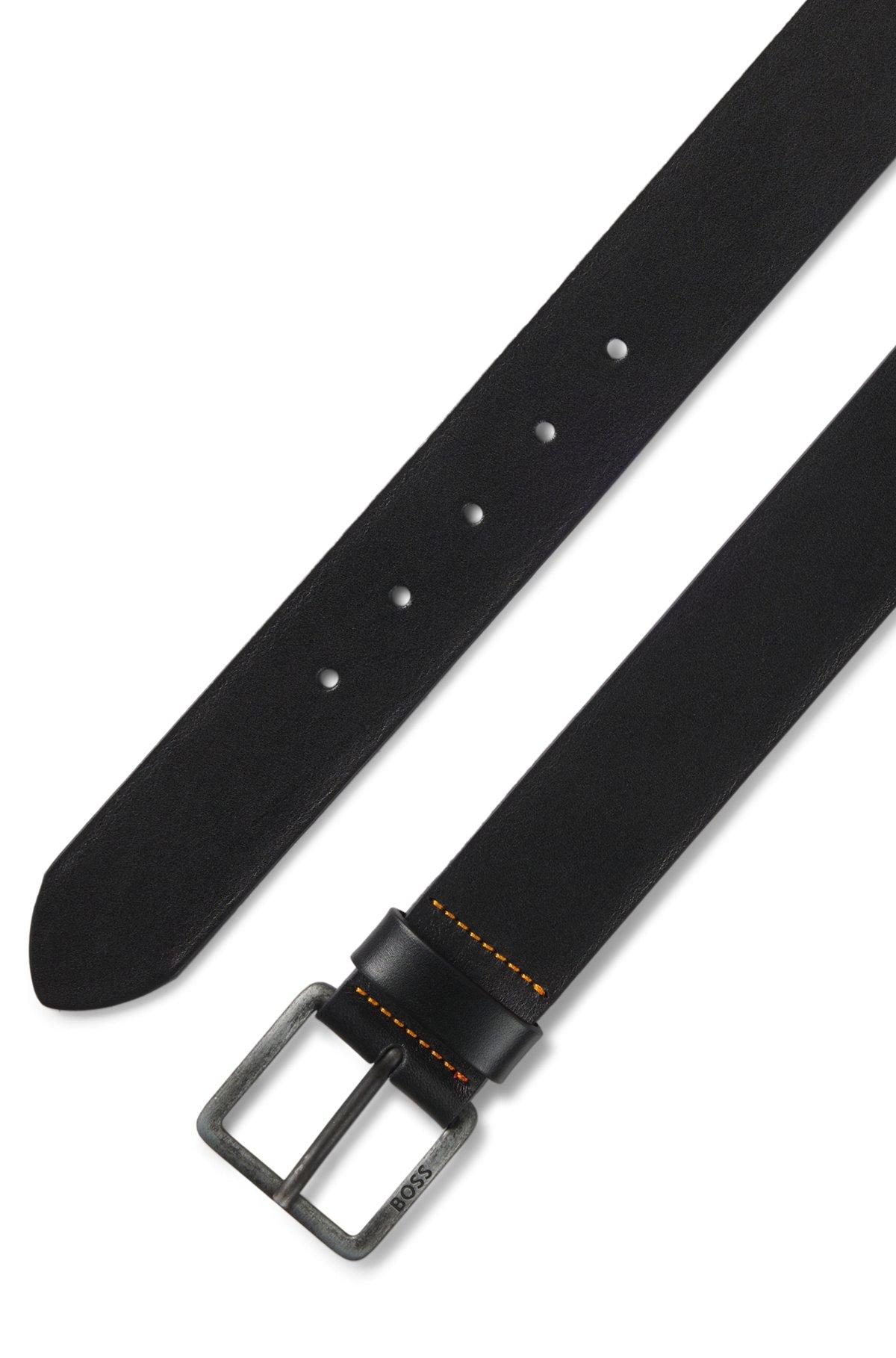 Leather belt with logo buckle Product Image