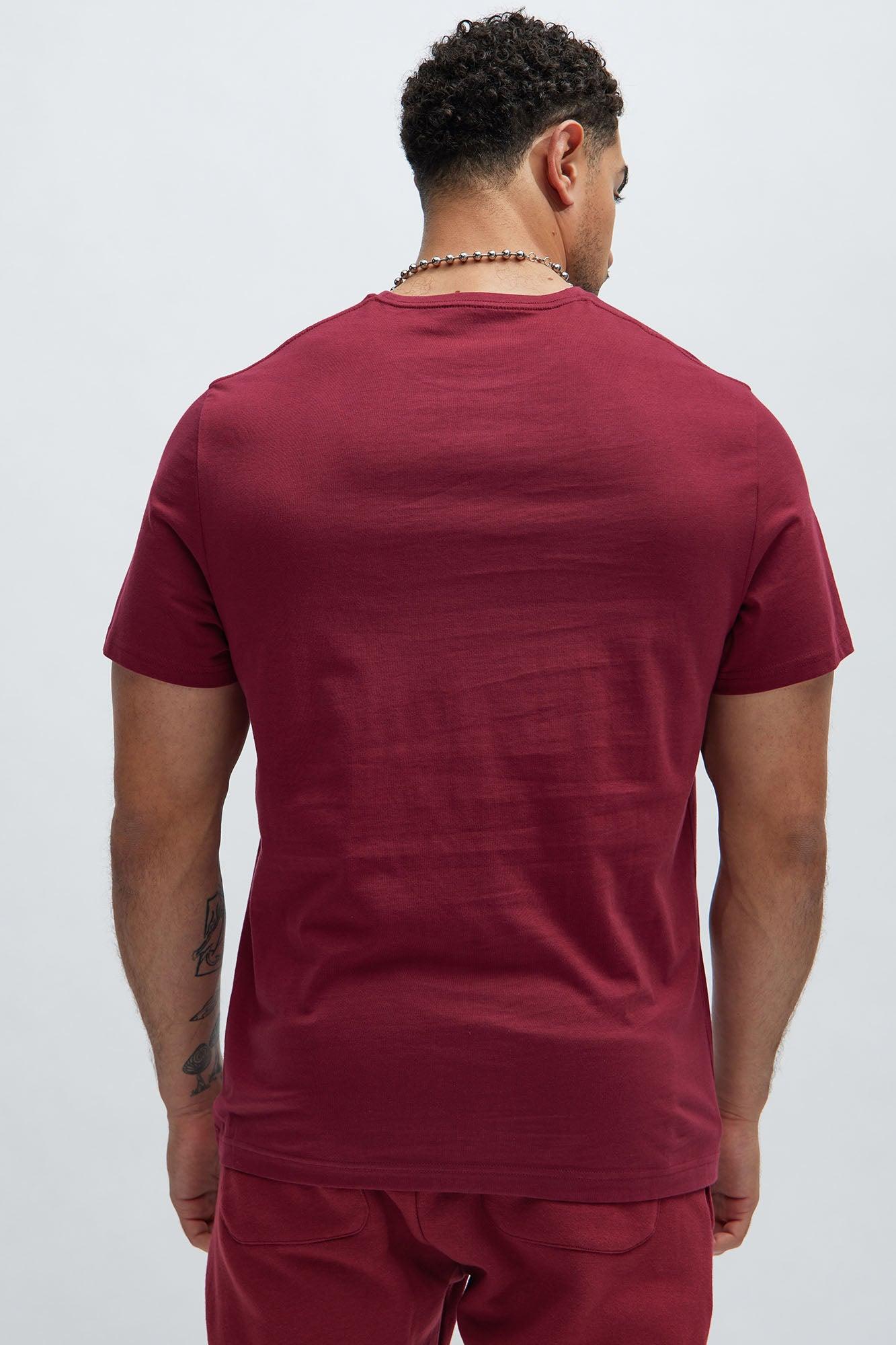 Essential Short Sleeve Crew Tee - Burgundy Product Image
