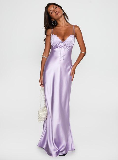 Fadyen Bias Cut Maxi Dress Lilac Product Image