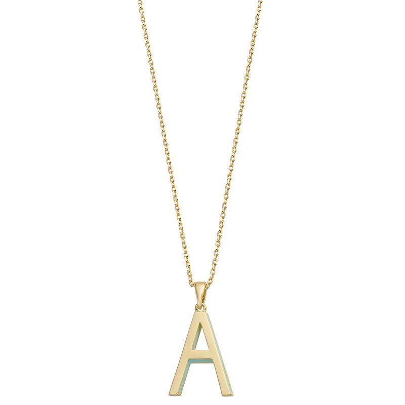 City Luxe Gold Tone Initial Charm Pendant Necklace, Womens Gold Tone A Product Image