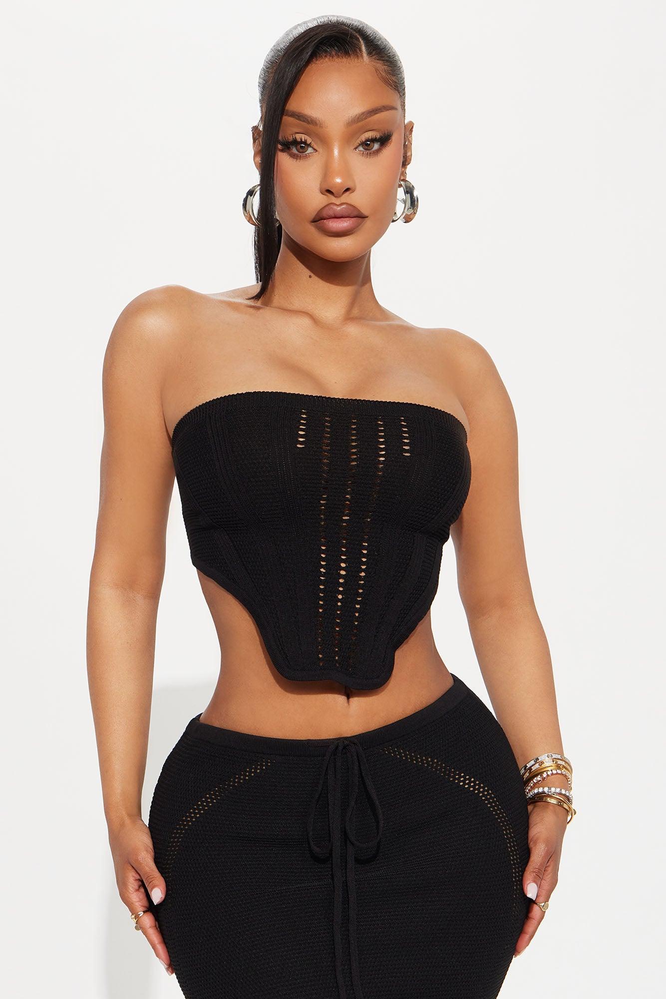 Lyla Crochet Maxi Skirt Set - Black Female Product Image