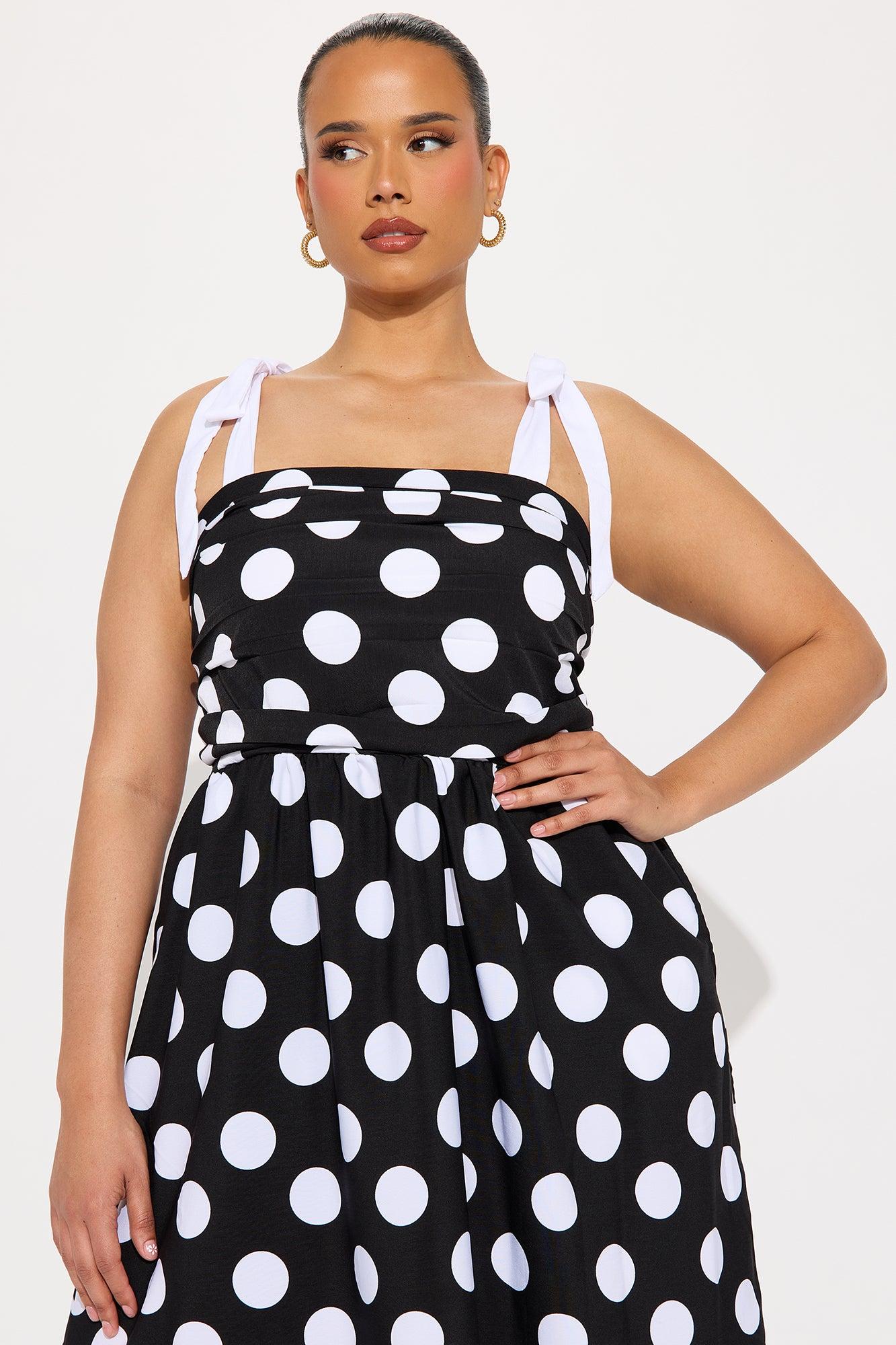 Alyssa Tie Shoulder Maxi Dress - Black/White Product Image