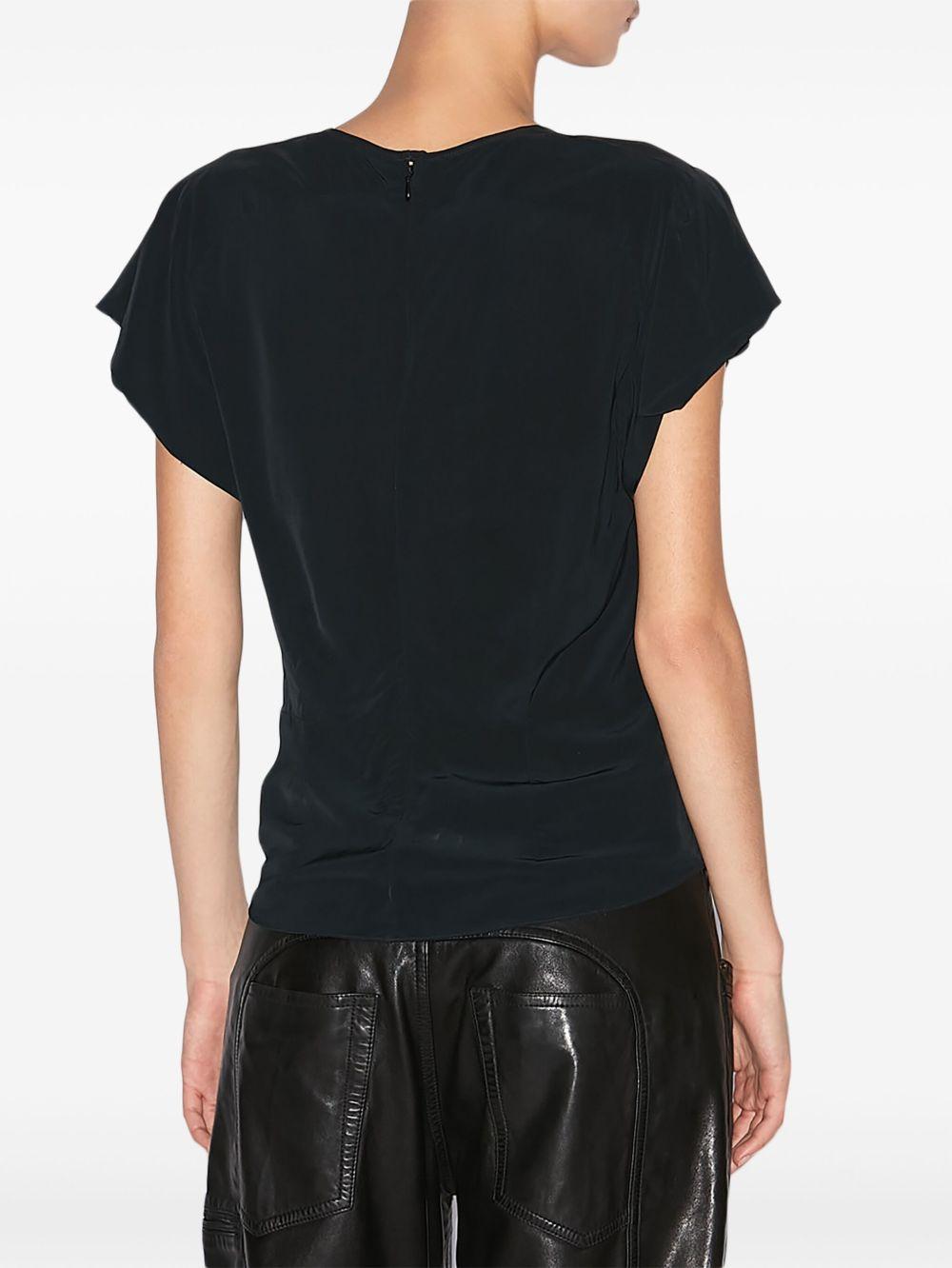ISABEL MARANT Tullya Viscose Ruched Detail T-shirt In Black Product Image