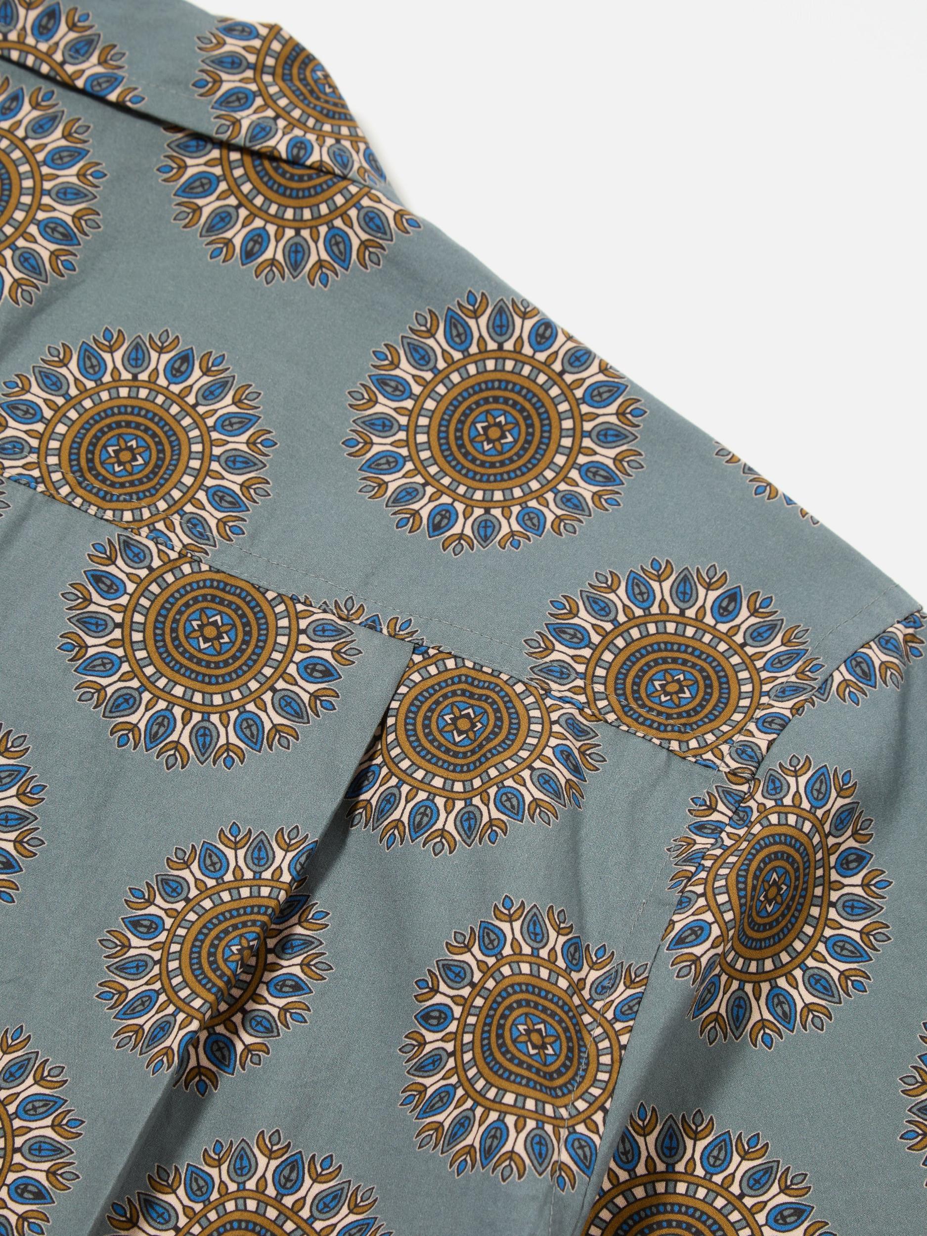 Universal Works Camp Shirt in Smoke Blue Regal Print Product Image