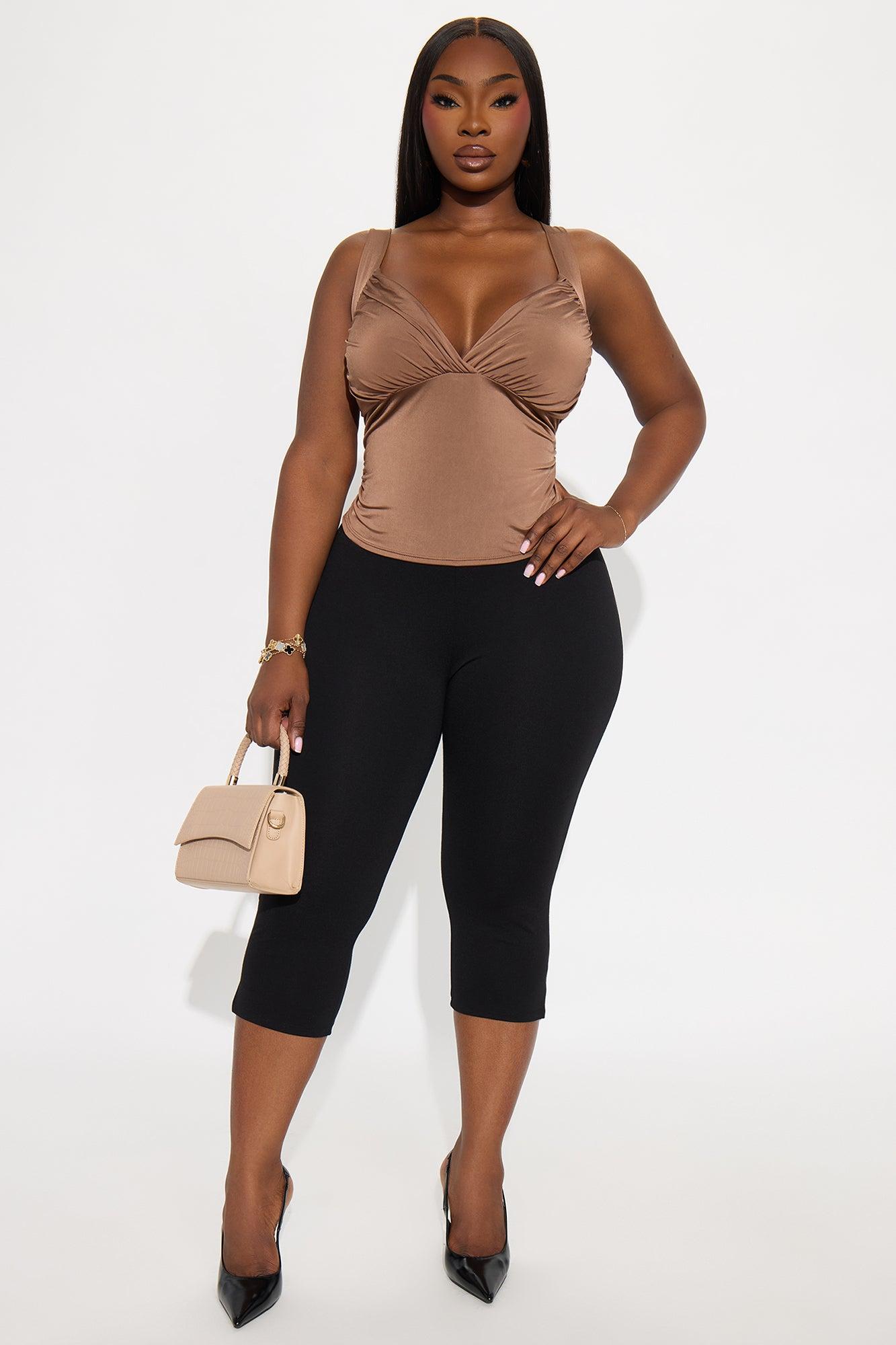 Go For It Ruched Top - Chocolate Female Product Image