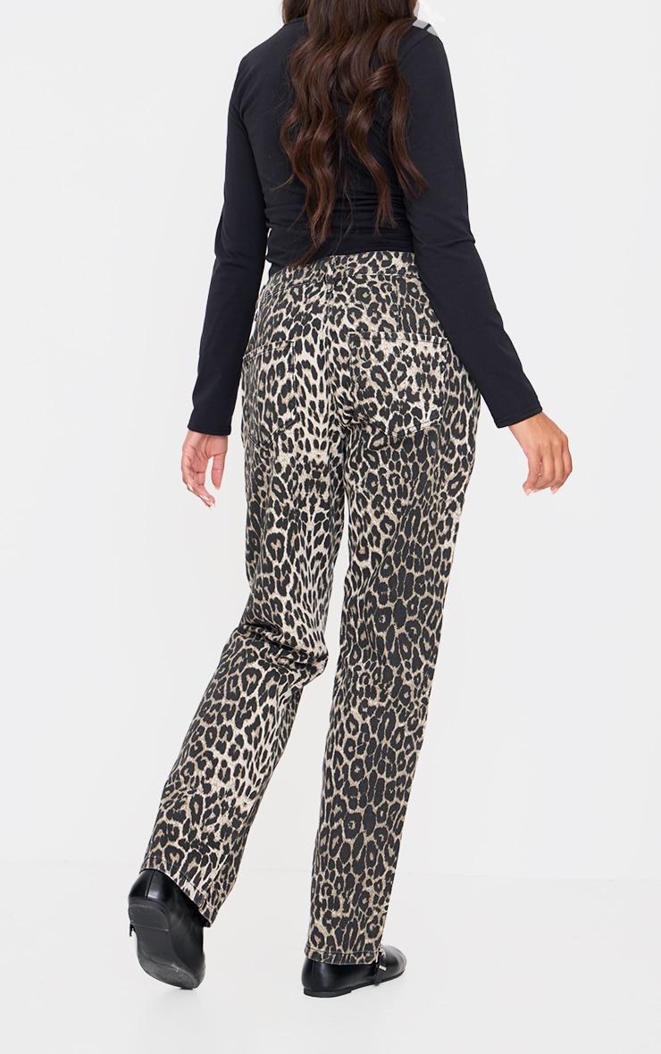 Maternity Leopard Low Rise Straight Leg Jeans Product Image