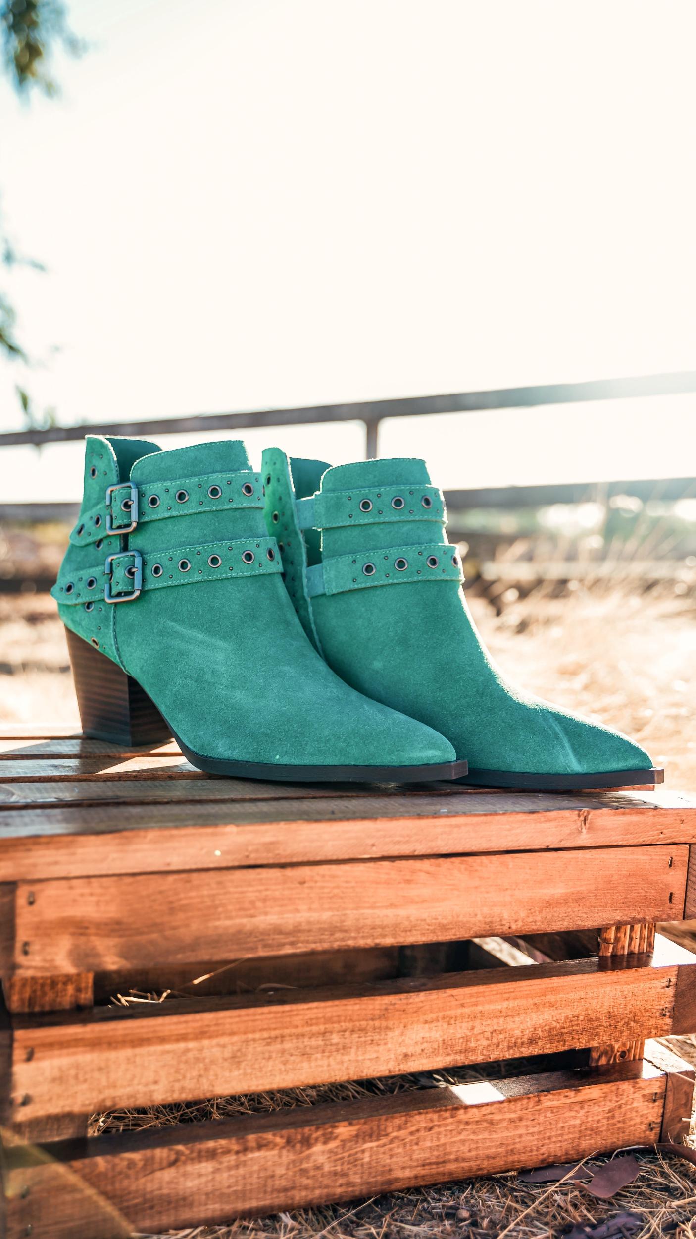 Elsa Leather Ankle Boot in Teal (Online Exclusive) Product Image