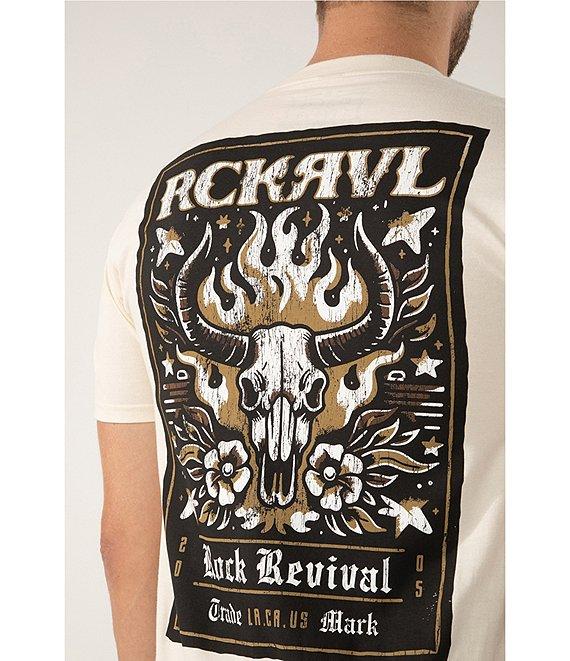 Rock Revival Flaming Steer Head Graphic Short Sleeve T-Shirt Product Image