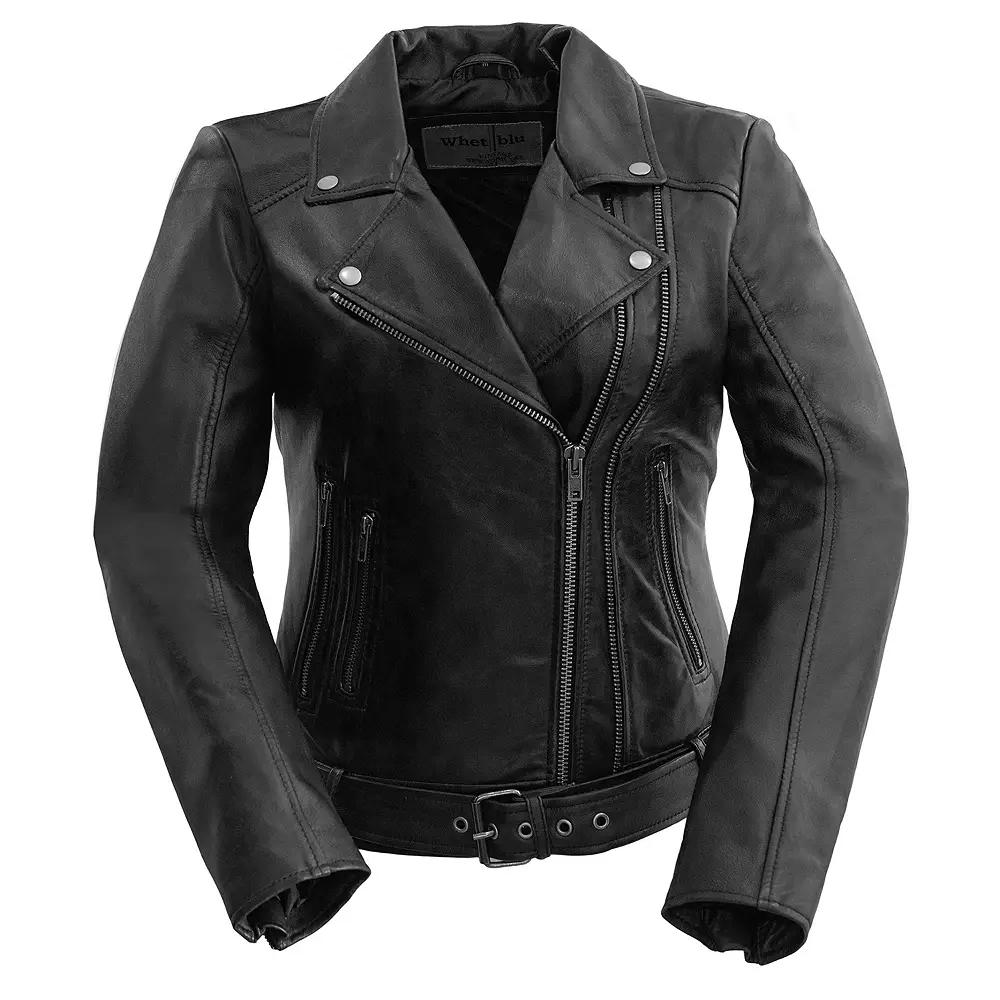 Women's Whet Blu Chloe Asymmetrical Leather Jacket,  Product Image