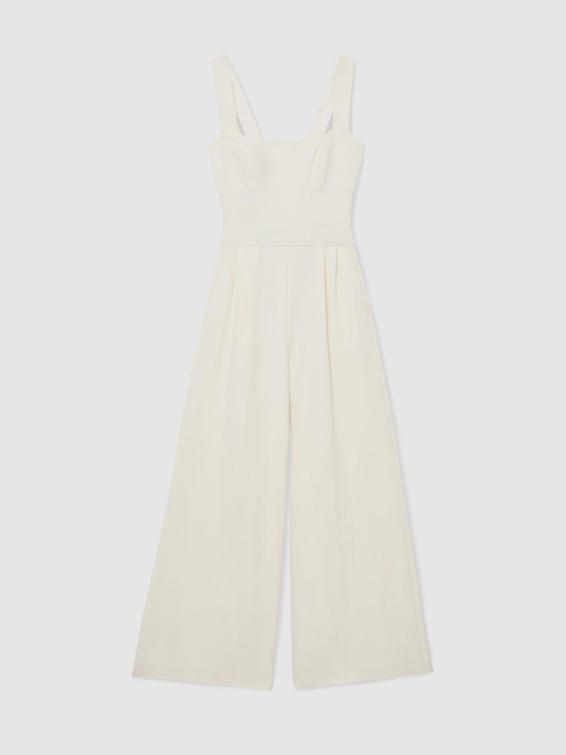 Wide-Leg Cut-Out Jumpsuit in Ivory Product Image