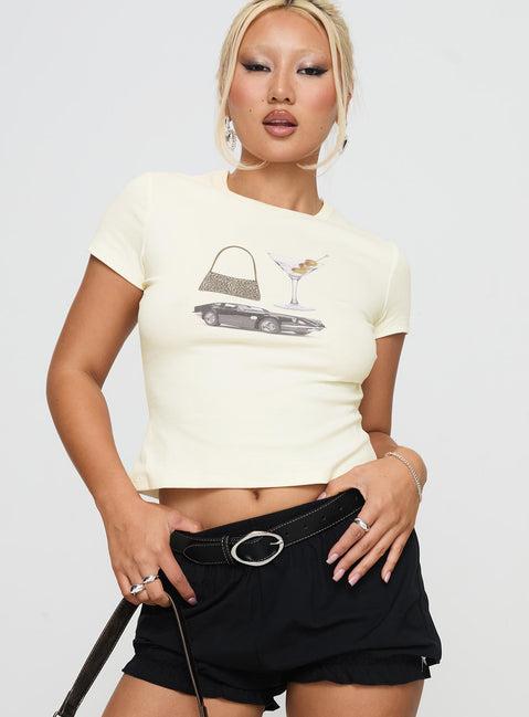 Marseille Manners Graphic Top Cream Product Image