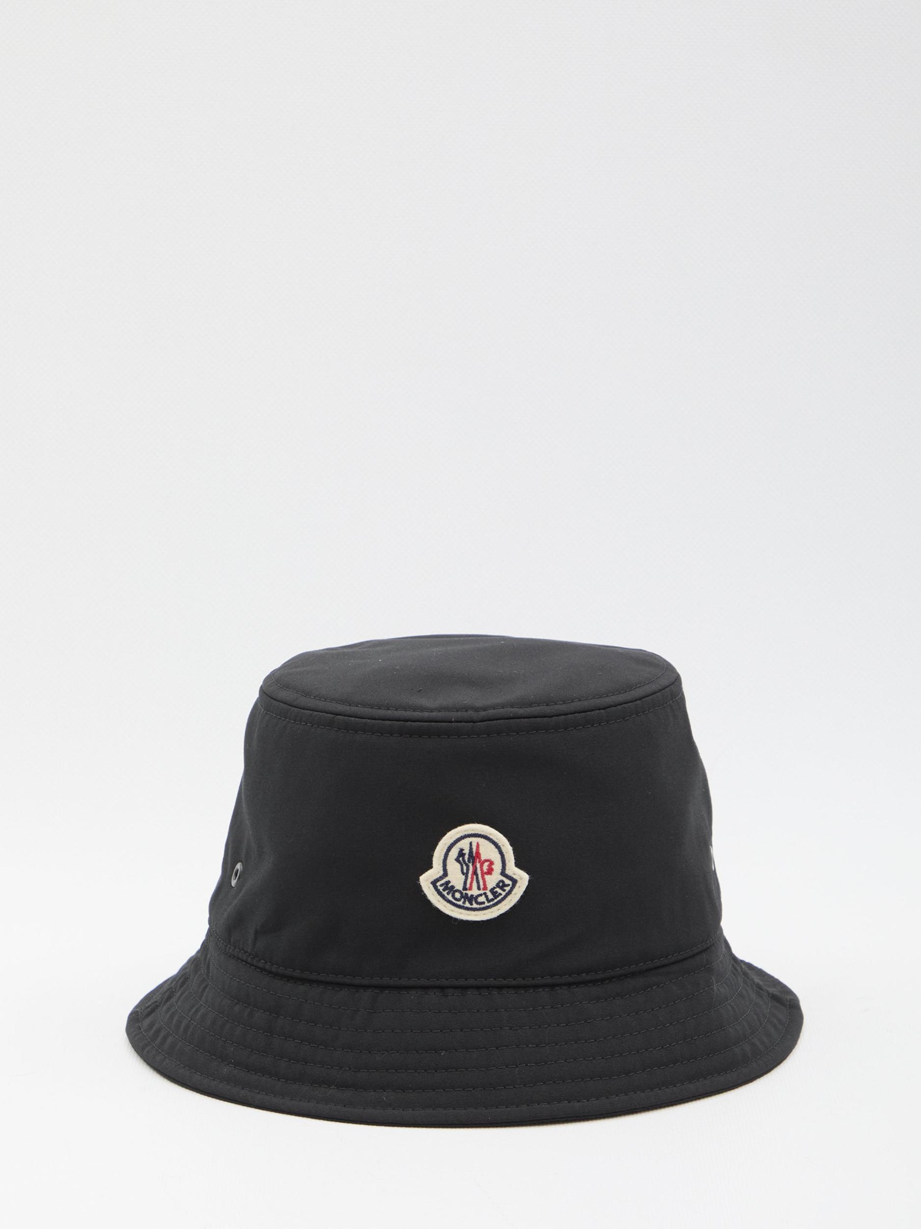 MONCLER Cotton Blend Bucket Hat Accessories In Black Product Image